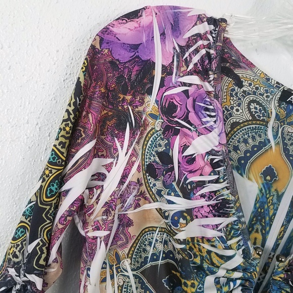 Paisley Rose Blouse Tunic Dress - Picture 3 of 8